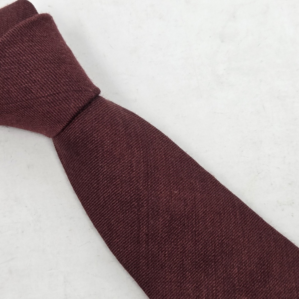 SUITSUPPLY Men's SEVENFOLD Wool/Silk Necktie 60" ITALY Luxury Burgundy